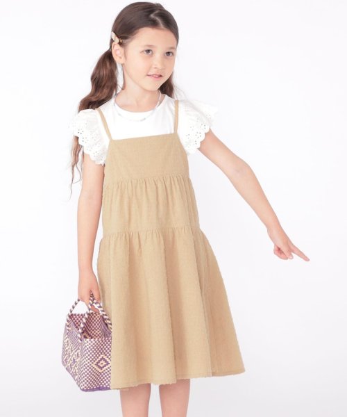 セール】SHIPS KIDS:100～130cm / ジャカード キャミ ワンピース  