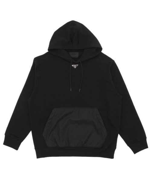 プラダ パーカー フーディー リナイロン トライアングルロゴ ブラック メンズ PRADA UJL45B 11CC F0002 OOO パーカー PRADA プラダ フーディー リナイロン トライアングルロゴ ブラック メンズ UJL45B 11CC F0002