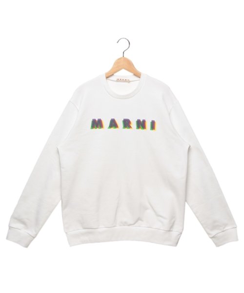 MARNI(マルニ)/マルニ 子供服 RAINBOWロゴ クルーネック スウェットシャツ 大人も可 ホワイト キッズ MARNI M01076 M00J6 0M100 MS113U/img01