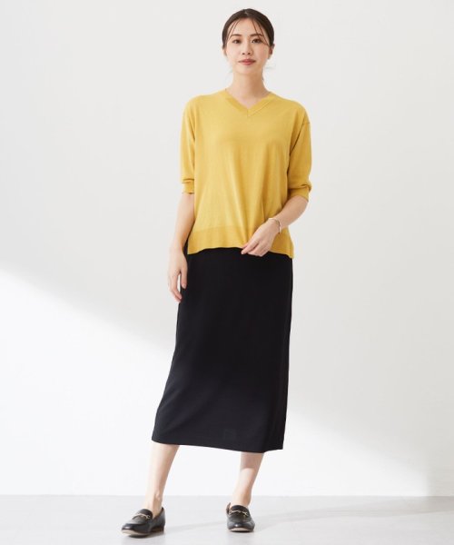 J.PRESS LADIES(J．プレス　レディス)/【洗える】COTTON LINEN Vネック ニット/img02