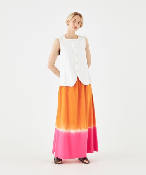 ディップダイ ギャザーマキシスカート 