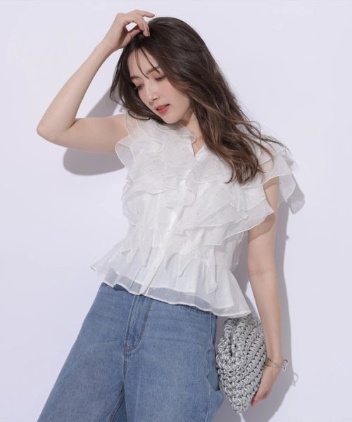 フリルショートブラウス CEG1599463890(12155円)