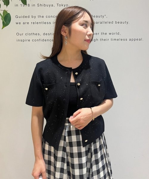 半袖キラキラニットジャケット 半袖キラキラニットジャケット YWU1225097602(9295円)