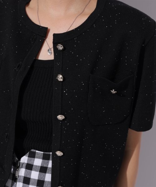 半袖キラキラニットジャケット 半袖キラキラニットジャケット YWU1225097602(9295円)