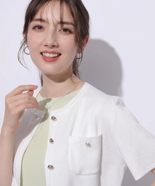 半袖キラキラニットジャケット 半袖キラキラニットジャケット YWU1225097602(9295円)