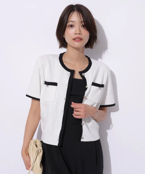 半袖キラキラニットジャケット 半袖キラキラニットジャケット YWU1225097602(9295円)