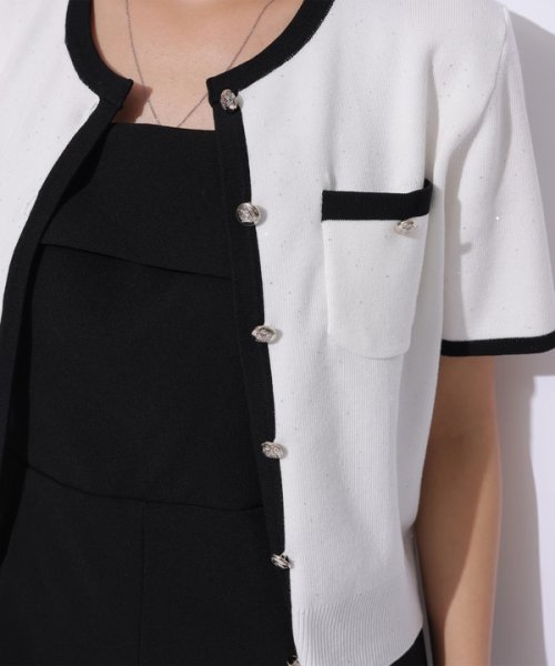 半袖キラキラニットジャケット 半袖キラキラニットジャケット YWU1225097602(9295円)