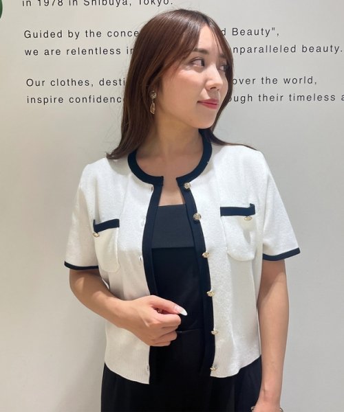 半袖キラキラニットジャケット 半袖キラキラニットジャケット YWU1225097602(9295円)