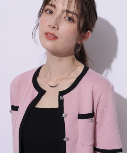 半袖キラキラニットジャケット 半袖キラキラニットジャケット YWU1225097602(9295円)