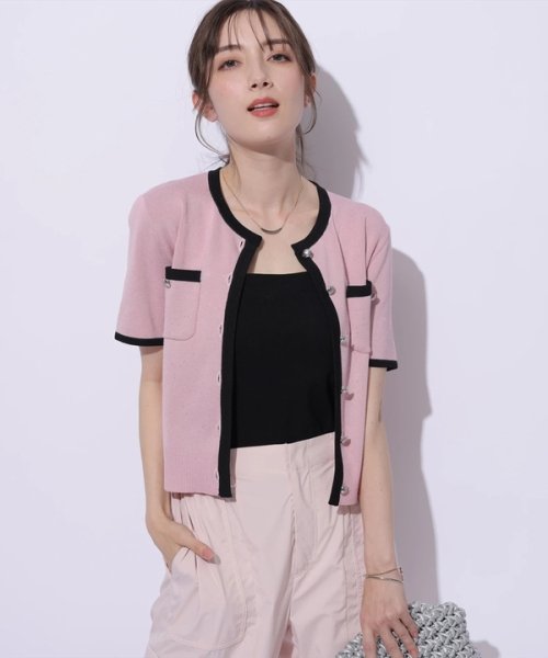 半袖キラキラニットジャケット 半袖キラキラニットジャケット YWU1225097602(9295円)