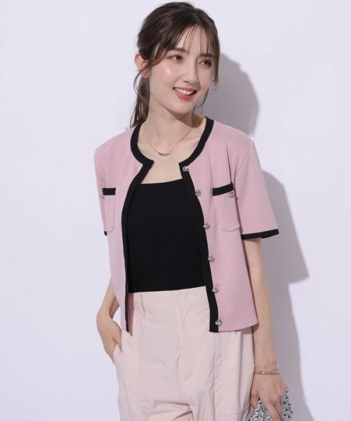 半袖キラキラニットジャケット 半袖キラキラニットジャケット YWU1225097602(9295円)