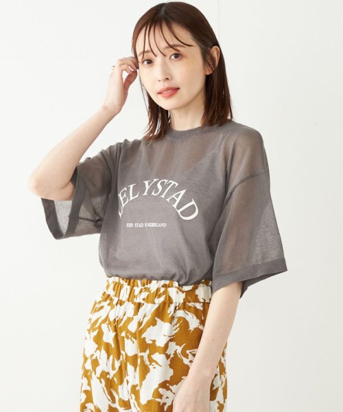 SHIPS Colors WOMEN(シップスカラーズ　ウィメン)/SHIPS Colors:〈手洗い可能〉シアー ロゴ ニット TEE/img22