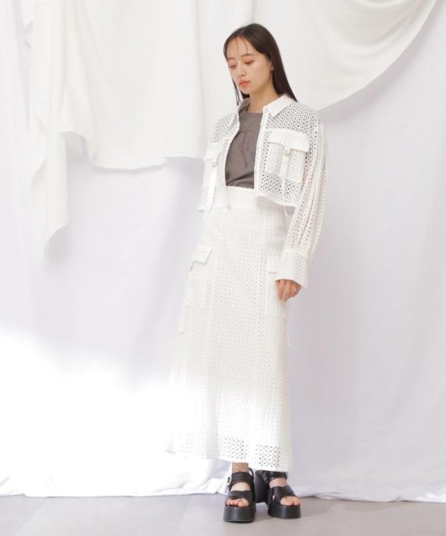 JILL by JILL STUART(ジル バイ ジル スチュアート)/コットンレースクロップドシャツ/img31