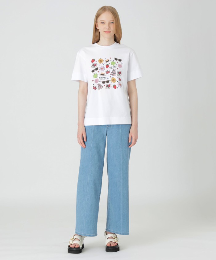 新品未使用タグ付クレストブリッジ【クラーク志織コラボベーシッククリア天竺Tシャツ クラーク志織コラボ】ベーシッククリア天竺Tシャツ｜ブルー