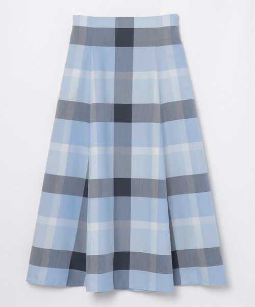 クレストブリッジチェックライトクロッシングツイルフレアスカート  