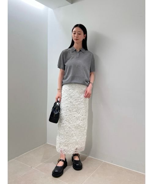 シアーモチーフファブリックストレートスカート 予めご了承ください