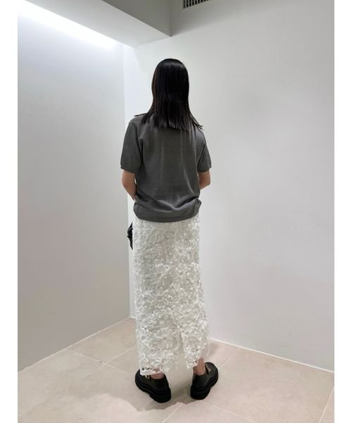 シアーモチーフファブリックストレートスカート 予めご了承ください