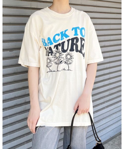 MODISH GAZE(モディッシュ ガゼ)/BACK TO NATURE ピグメント加工 ビッグシルエットTシャツ/img20