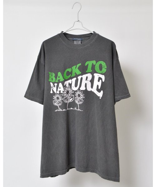 MODISH GAZE(モディッシュ ガゼ)/BACK TO NATURE ピグメント加工 ビッグシルエットTシャツ/img36