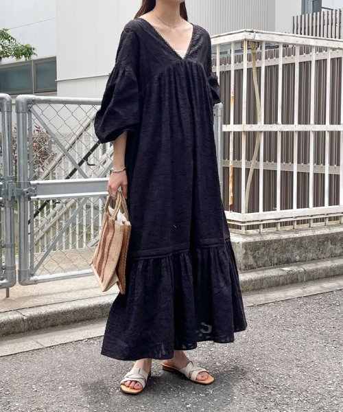 コットンジャガードワンピース 