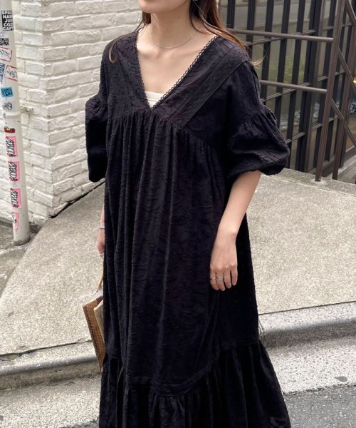 コットンジャガードワンピース 