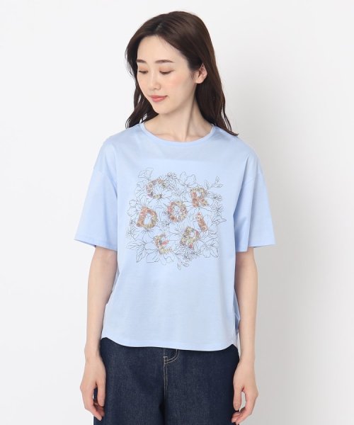 CORDIER(ＣＯＲＤＩＥＲ)/花柄プリントロゴTシャツ/img01