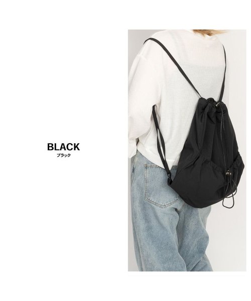 SVEC(シュベック)/ナップサック レディース 巾着 バックパック リュックサック かわいい 韓国ファッション ナップリュック ナップザック 軽量 軽い かばん 黒 ブラック 白 青/img07