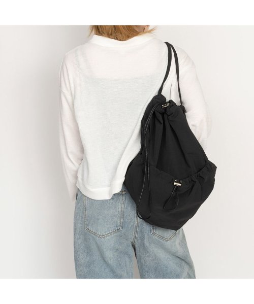 SVEC(シュベック)/ナップサック レディース 巾着 バックパック リュックサック かわいい 韓国ファッション ナップリュック ナップザック 軽量 軽い かばん 黒 ブラック 白 青/img09