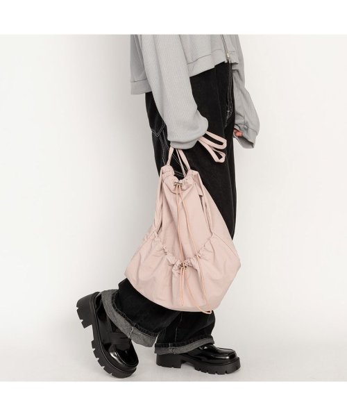 SVEC(シュベック)/ナップサック レディース 巾着 バックパック リュックサック かわいい 韓国ファッション ナップリュック ナップザック 軽量 軽い かばん 黒 ブラック 白 青/img17
