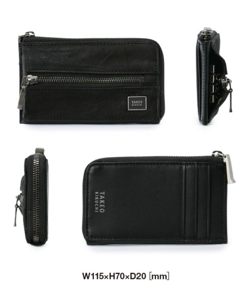 タケオキクチ キーケース スマートキー メンズ ブランド レザー 本革 ファスナー付き カード入れ TAKEO KIKUCHI 741602 TAKEO