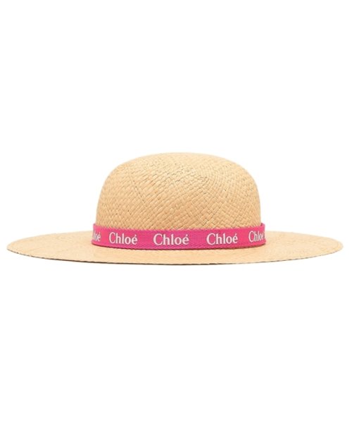 Chloe(クロエ)/クロエ 帽子 ラフィアハット ロゴ ブラウン ピンク キッズ CHLOE C20050 S01/img02
