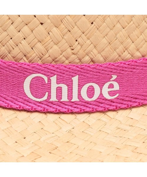 Chloe(クロエ)/クロエ 帽子 ラフィアハット ロゴ ブラウン ピンク キッズ CHLOE C20050 S01/img03