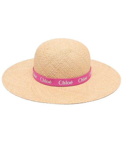 Chloe(クロエ)/クロエ 帽子 ラフィアハット ロゴ ブラウン ピンク キッズ CHLOE C20050 S01/img05