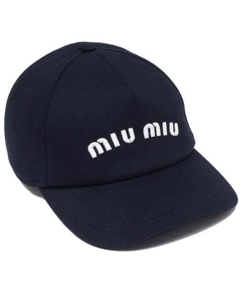 MIUMIU(ミュウミュウ)/ミュウミュウ 帽子 ドリル ベースボールキャップ ネイビー レディース MIU MIU 5HC179 2DXI F022X/img01