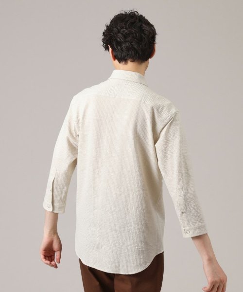 【抗菌防臭／7分袖】サッカージャージ ストライプシャツ また