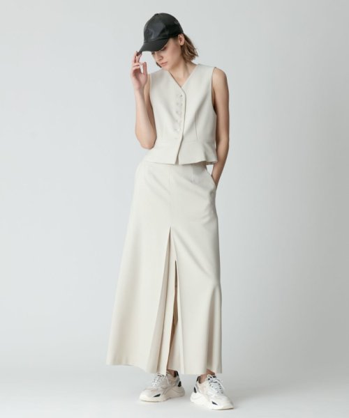 【セットアップ対応可能】ギャバ釦アクセントジレ 