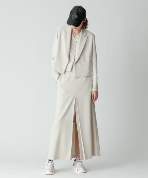 【セットアップ対応可能】ギャバ釦アクセントジレ 