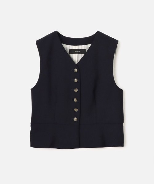 【セットアップ対応可能】ギャバ釦アクセントジレ 