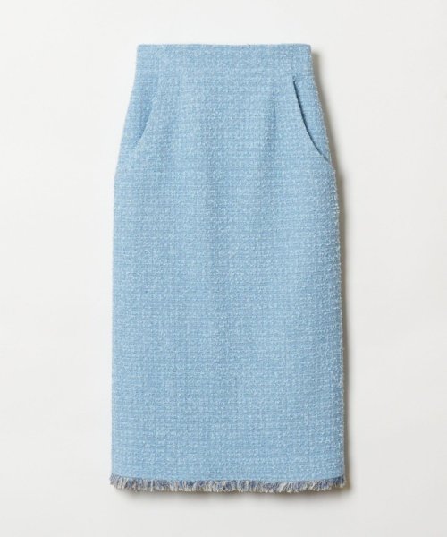 【セットアップ対応商品】ジオリカラメツイードハイウエストタイトスカート こちらの商品はボトムス単品でのお届けになります フィッティングモデル 詳細画像 172cm B82 W66 H92　着用サイズ：02