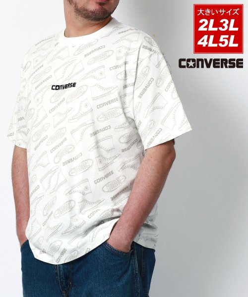 MARUKAWA(大きいサイズのマルカワ)/【CONVERSE】コンバース 大きいサイズ 2L 3L 4L 5L 総柄 ビッグ プリントT 半袖Tシャツ メンズ ブランド/img01