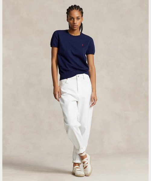 コットンブレンド ショートスリーブ セーター 