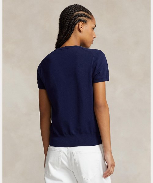 コットンブレンド ショートスリーブ セーター 