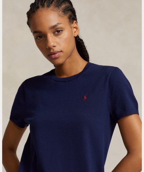 コットンブレンド ショートスリーブ セーター 