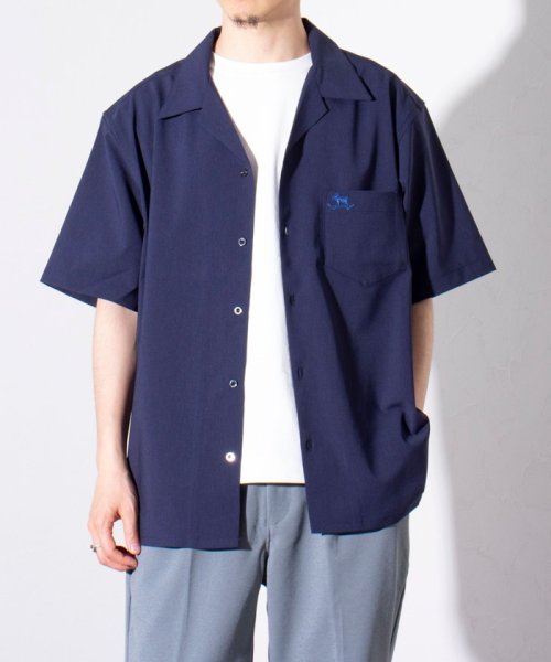 GLOSTER(GLOSTER)/【GLOSTER/グロスター】フレンチブルドッグ刺繍 COOLMAX オープンカラーシャツ/img14