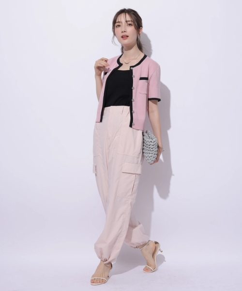 【SALE／10%OFF 半袖キラキラニットジャケット シューズ