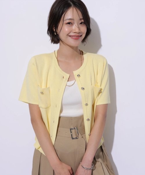 半袖キラキラニットジャケット 半袖キラキラニットジャケット YWU1225097602(9295円)