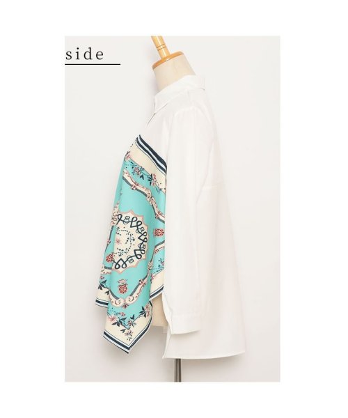 Sawa a la mode(サワアラモード)/スカーフを纏うワザ有りシャツブラウス　レディース 大人 上品/img20