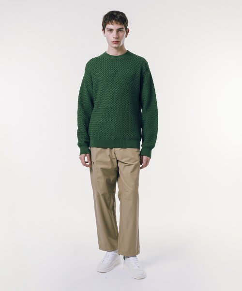 バスケットニットクルーネックセーター 