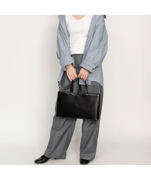 SVEC(シュベック)/トートバッグ レディース 大人 スクエアバッグ オフィスカジュアル ビジネスバッグ ハンドバッグ かっこいい かわいい おしゃれ 可愛い 韓国ファッション 黒/img12