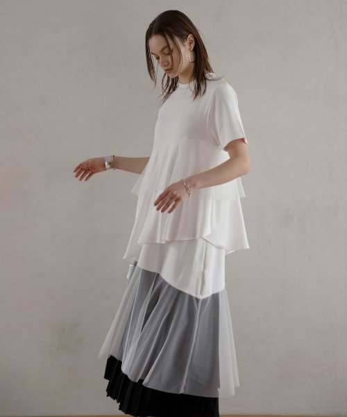 MIELI INVARIANT(ミエリ インヴァリアント)/Tiered Mix Dress Tunic/img02